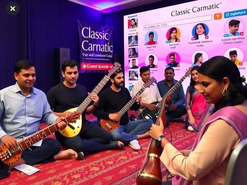 Classic Carnatic gameplay interface showing traditional Indian instruments